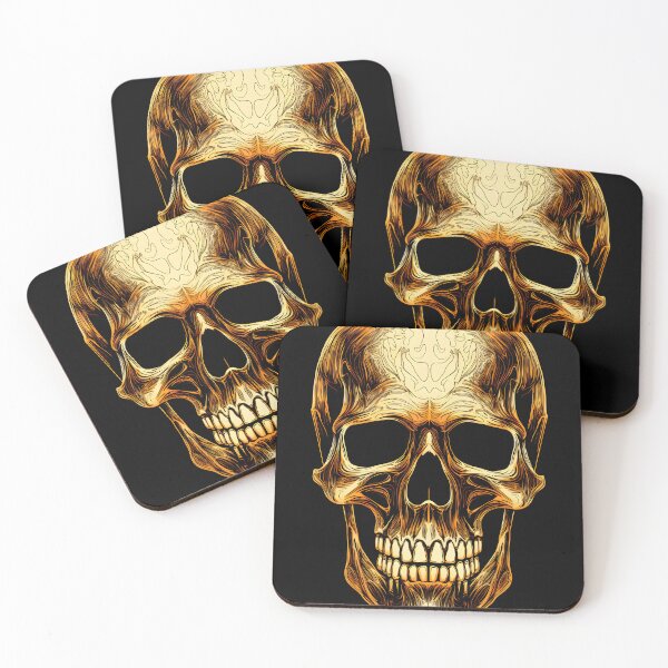 Item preview, Luminous Golden Skull: Hyper-Detailed Art designed and sold by aigcx.
