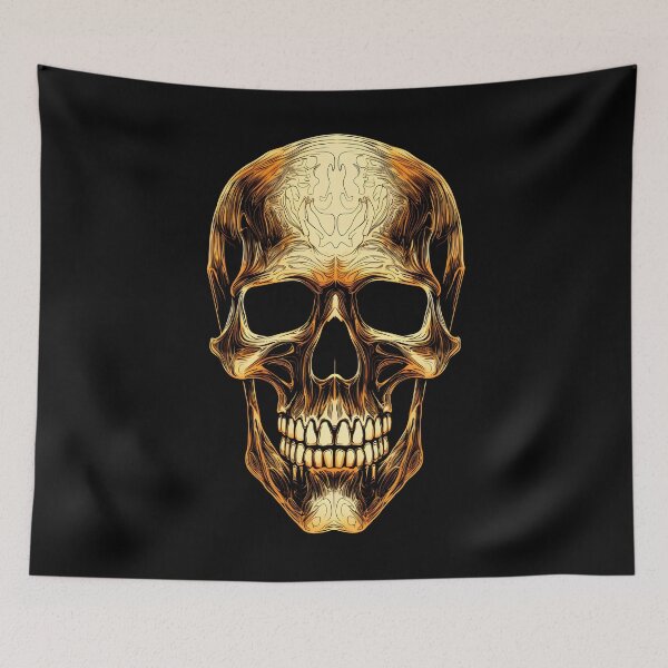 Item preview, Luminous Golden Skull: Hyper-Detailed Art designed and sold by aigcx.