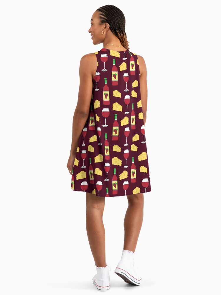 Wine and Cheese Pattern" A-Line Dress for Sale by HotHibiscus | Redbubble