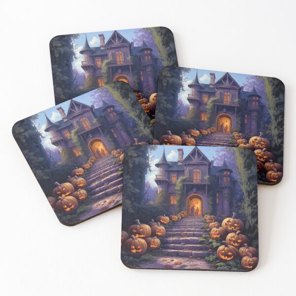 Item preview,  halloween castle with ladder and many pumpkins designed and sold by Mickeymouse2023.