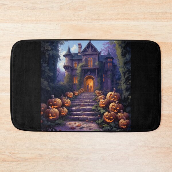Item preview,  halloween castle with ladder and many pumpkins designed and sold by Mickeymouse2023.
