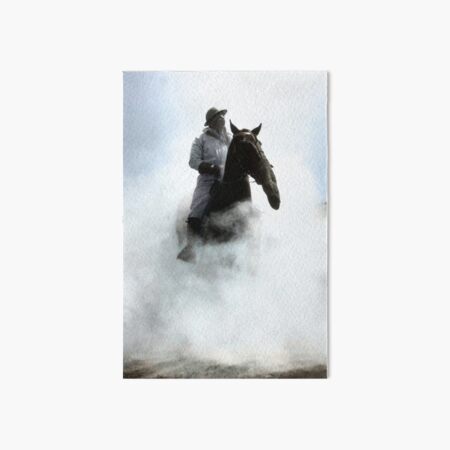 Sergeant testing a gas mask with his horse "Buddy", New York, 1928. Art Board Print