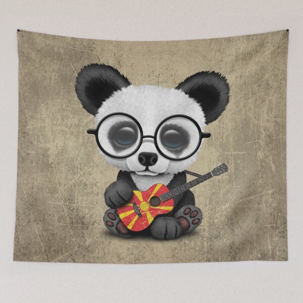 Item preview, Baby Panda Playing Macedonian Flag Guitar designed and sold by JeffBartels.