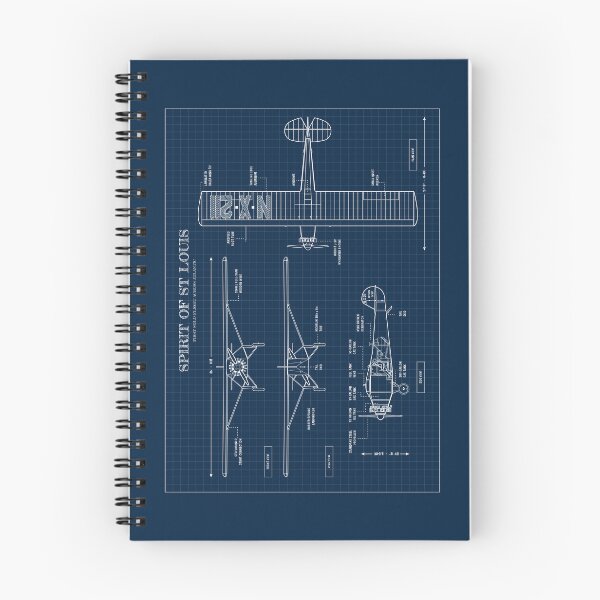 Aperçu de l'œuvre Spirit of St. Louis  (Horizontal - Navy Bluerprint) créée et vendue par BGALAXY.