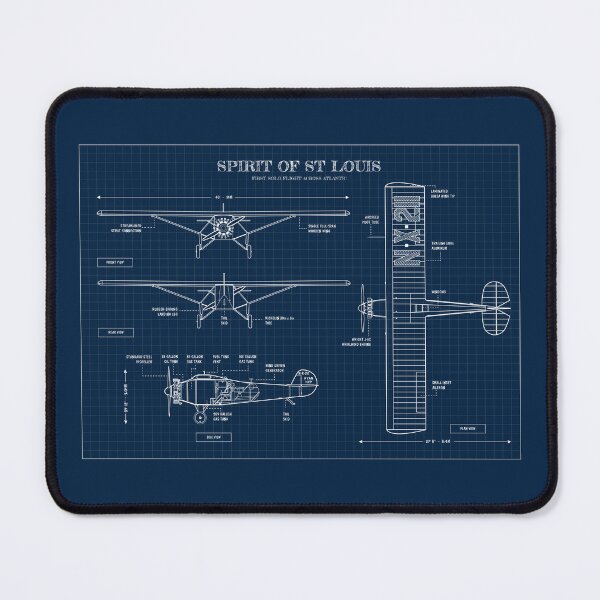 Item preview, Spirit of St. Louis  (Horizontal - Navy Bluerprint) designed and sold by BGALAXY.