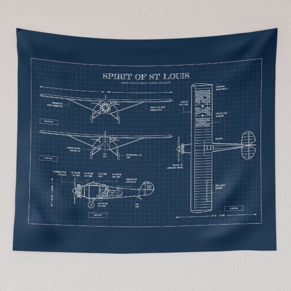 Item preview, Spirit of St. Louis  (Horizontal - Navy Bluerprint) designed and sold by BGALAXY.