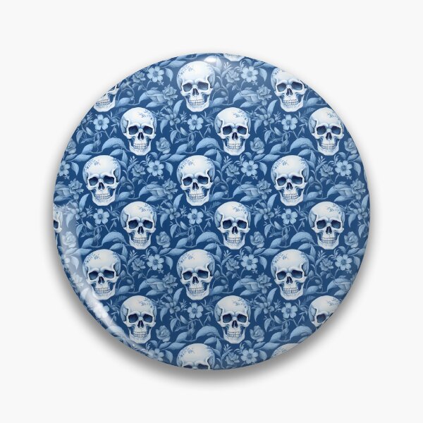 Item preview, Baby Blue & White Skulls Composite Overlay Pattern #1 designed and sold by ARTficiallyAnon.