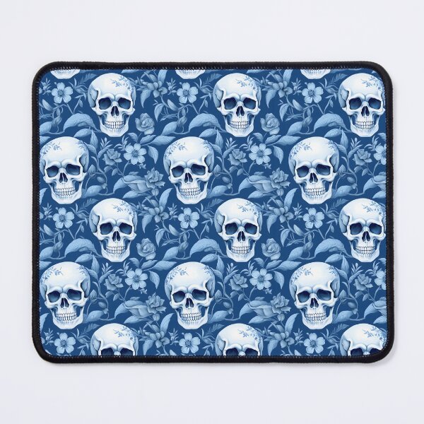 Item preview, Baby Blue & White Skulls Composite Overlay Pattern #1 designed and sold by ARTficiallyAnon.