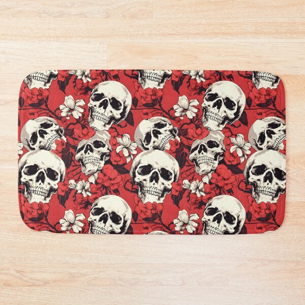 Item preview, Cherry Red & Off White Skulls Composite Overlay Pattern #1 designed and sold by ARTficiallyAnon.