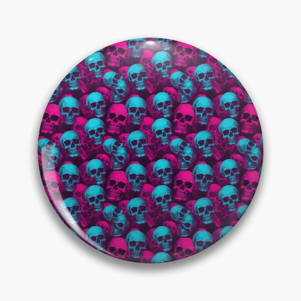 Item preview, Hot Pink & Cyan Skulls Composite Overlay Pattern #1 designed and sold by ARTficiallyAnon.
