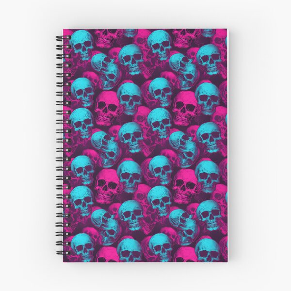 Item preview, Hot Pink & Cyan Skulls Composite Overlay Pattern #1 designed and sold by ARTficiallyAnon.