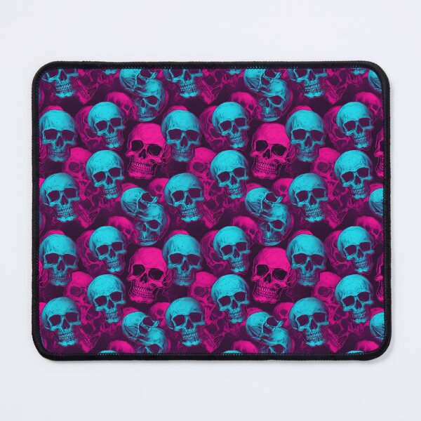 Item preview, Hot Pink & Cyan Skulls Composite Overlay Pattern #1 designed and sold by ARTficiallyAnon.