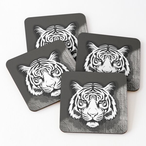 Artikelvorschau, Schwarz-weißer Tiger entworfen und verkauft von RareLineDesign.