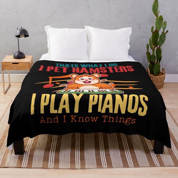 Item preview, Funny Quote Vintage Golden Hamster Small Pets Lover That's What I Do I Pet Hamsters I Play Piano And I Know Things , Cute Saying designed and sold by Thevulcano.