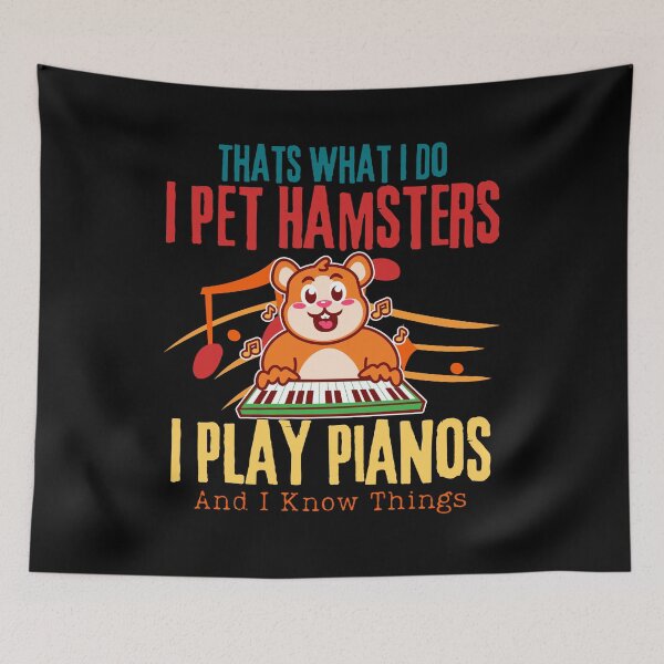 Item preview, Funny Quote Vintage Golden Hamster Small Pets Lover That's What I Do I Pet Hamsters I Play Piano And I Know Things , Cute Saying designed and sold by Thevulcano.