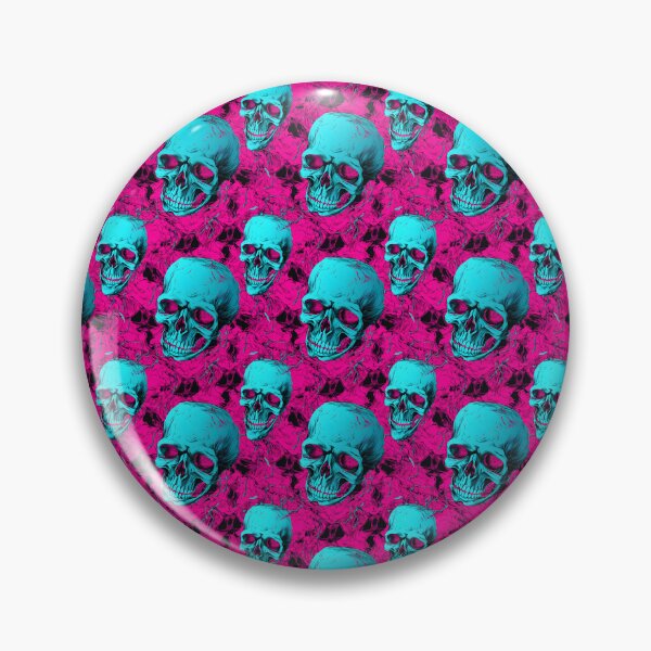 Item preview, Hot Pink & Cyan Skulls Composite Overlay Pattern #2 designed and sold by ARTficiallyAnon.
