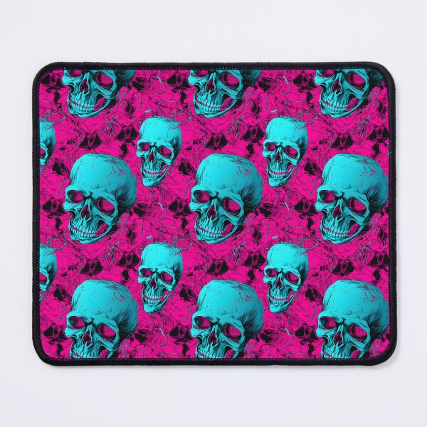 Item preview, Hot Pink & Cyan Skulls Composite Overlay Pattern #2 designed and sold by ARTficiallyAnon.