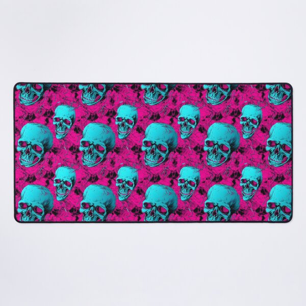 Item preview, Hot Pink & Cyan Skulls Composite Overlay Pattern #2 designed and sold by ARTficiallyAnon.