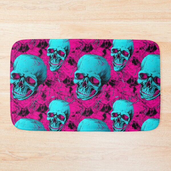 Item preview, Hot Pink & Cyan Skulls Composite Overlay Pattern #2 designed and sold by ARTficiallyAnon.