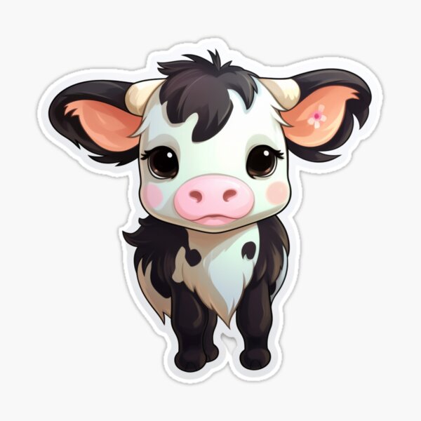 Kuh Version 1 - Aufkleber, Autoaufkleber, Sticker, Cow, Kalb, Rind, Bulle,  Ochse, Stier, Bauernhof, Tiere, Farmanimals, Farmtiere, Milchkuh, Flecken  (AUCH MIT WUNSCHNAME MÖGLICH)