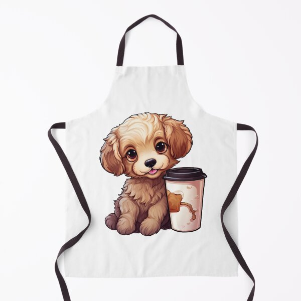 Item preview, Cute Dog Drinking Coffee Sticker designed and sold by RANDOMNESS.
