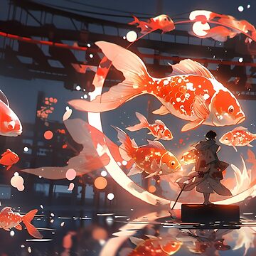 ArtStation - koi fish and lotus leaves