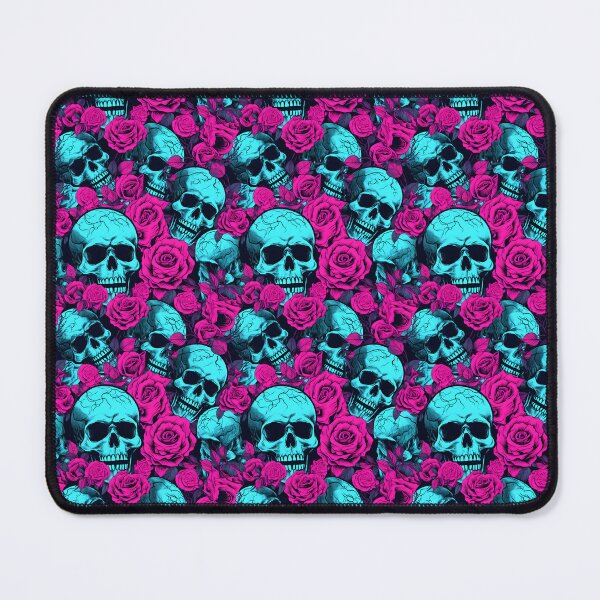 Item preview, Hot Pink & Cyan Skulls Composite Overlay Pattern #3 designed and sold by ARTficiallyAnon.