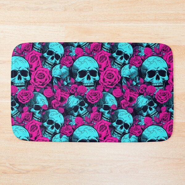 Item preview, Hot Pink & Cyan Skulls Composite Overlay Pattern #3 designed and sold by ARTficiallyAnon.