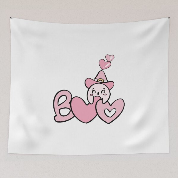 Item preview, Adorable pink ghost saying boo for halloween designed and sold by noneko04.