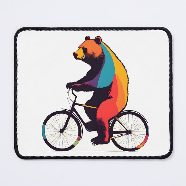 Item preview, Colorful Bear Riding a Bike designed and sold by StickyBastardz.