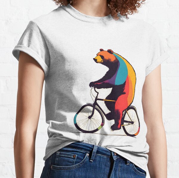 Item preview, Colorful Bear Riding a Bike designed and sold by StickyBastardz.