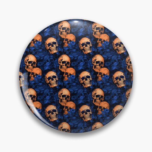 Item preview, Royal Blue & Peach Skulls Composite Overlay Pattern #1 designed and sold by ARTficiallyAnon.