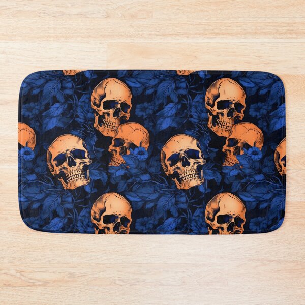 Item preview, Royal Blue & Peach Skulls Composite Overlay Pattern #1 designed and sold by ARTficiallyAnon.