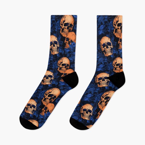 Item preview, Royal Blue & Peach Skulls Composite Overlay Pattern #1 designed and sold by ARTficiallyAnon.