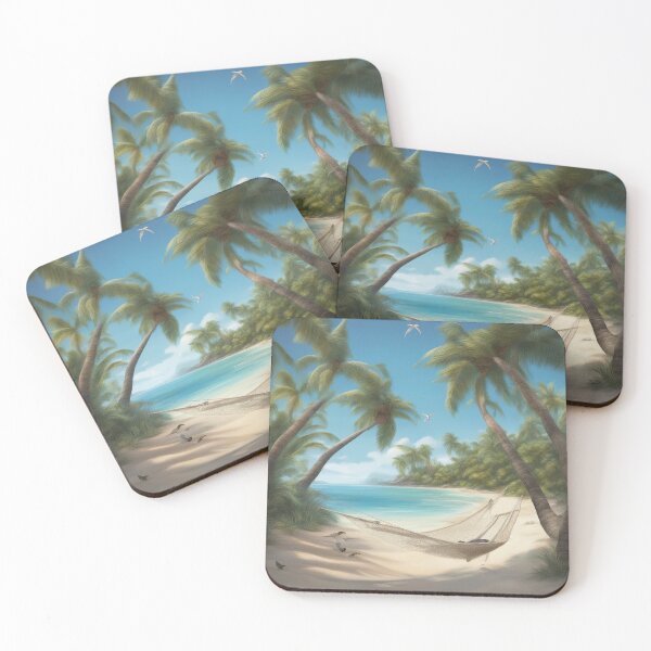 Item preview, Tropical Island Beach: Pristine Sands & Azure Waters Print designed and sold by The-Library.