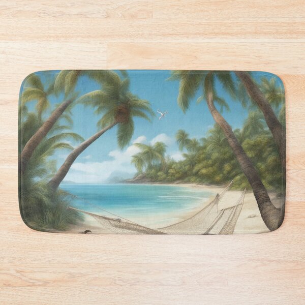 Item preview, Tropical Island Beach: Pristine Sands & Azure Waters Print designed and sold by The-Library.