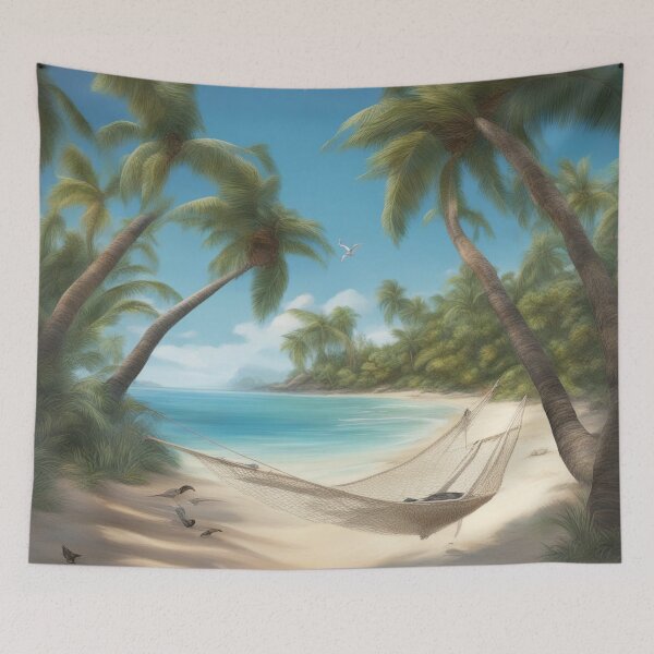 Item preview, Tropical Island Beach: Pristine Sands & Azure Waters Print designed and sold by The-Library.