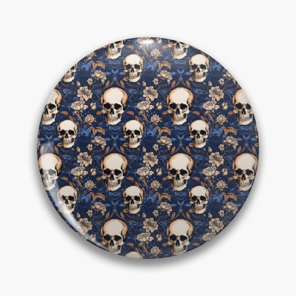 Item preview, Royal Blue & Peach Skulls Composite Overlay Pattern #2 designed and sold by ARTficiallyAnon.