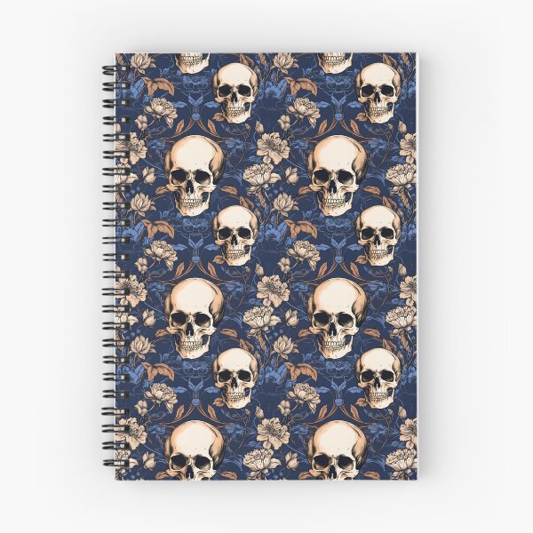 Item preview, Royal Blue & Peach Skulls Composite Overlay Pattern #2 designed and sold by ARTficiallyAnon.