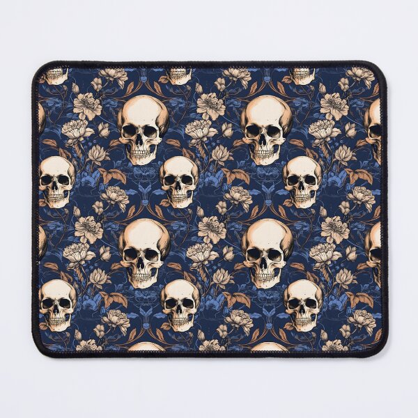 Item preview, Royal Blue & Peach Skulls Composite Overlay Pattern #2 designed and sold by ARTficiallyAnon.