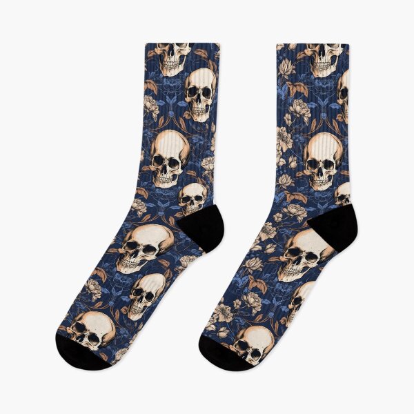 Item preview, Royal Blue & Peach Skulls Composite Overlay Pattern #2 designed and sold by ARTficiallyAnon.