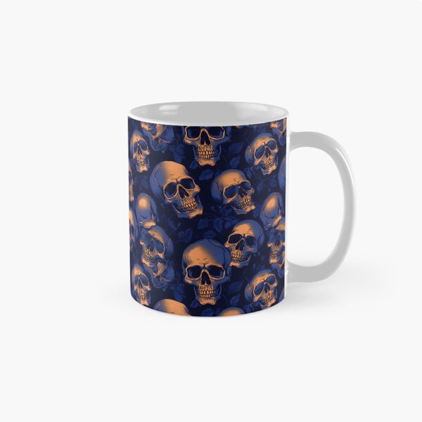 Item preview, Royal Blue & Peach Skulls Composite Overlay Pattern #3 designed and sold by ARTficiallyAnon.
