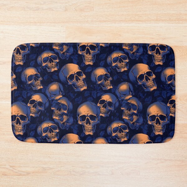 Item preview, Royal Blue & Peach Skulls Composite Overlay Pattern #3 designed and sold by ARTficiallyAnon.