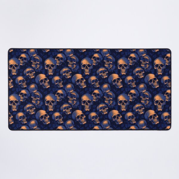 Item preview, Royal Blue & Peach Skulls Composite Overlay Pattern #3 designed and sold by ARTficiallyAnon.