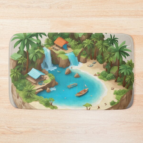 Item preview, Idyllic Tropical Island Beach View – Palm Shades & Tranquil Tides Art designed and sold by The-Library.