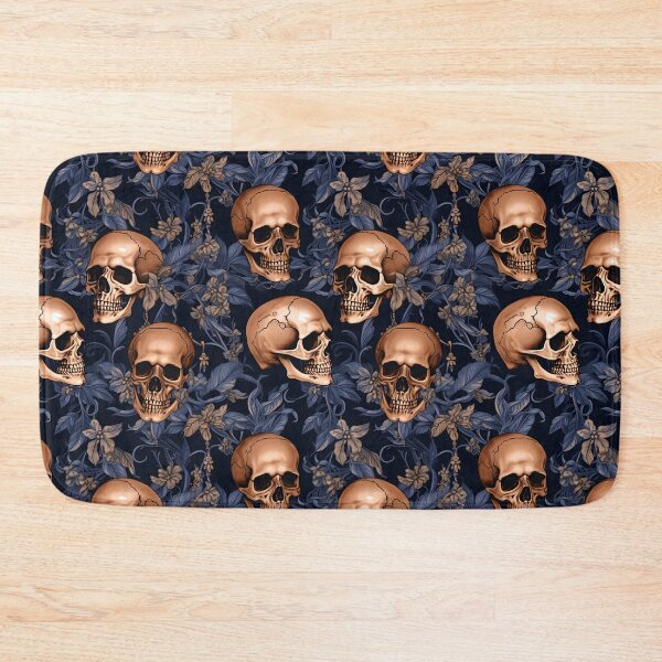 Item preview, Royal Blue & Peach Skulls Composite Overlay Pattern #4 designed and sold by ARTficiallyAnon.