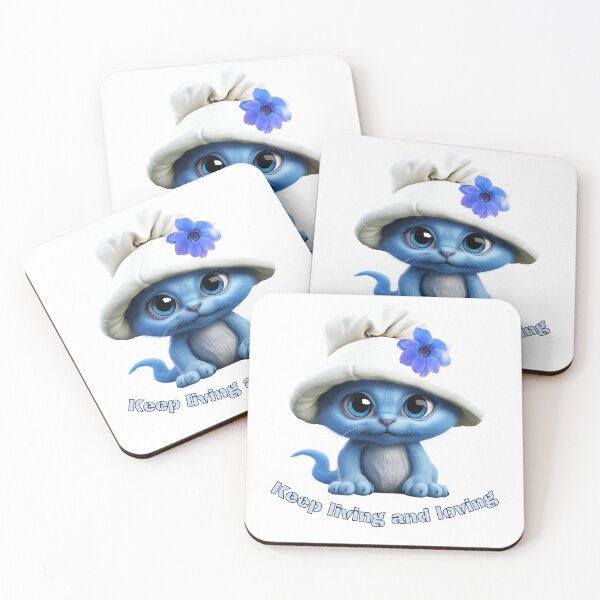 Item preview, Blue Cat - Keep Living and Loving designed and sold by efkarose.