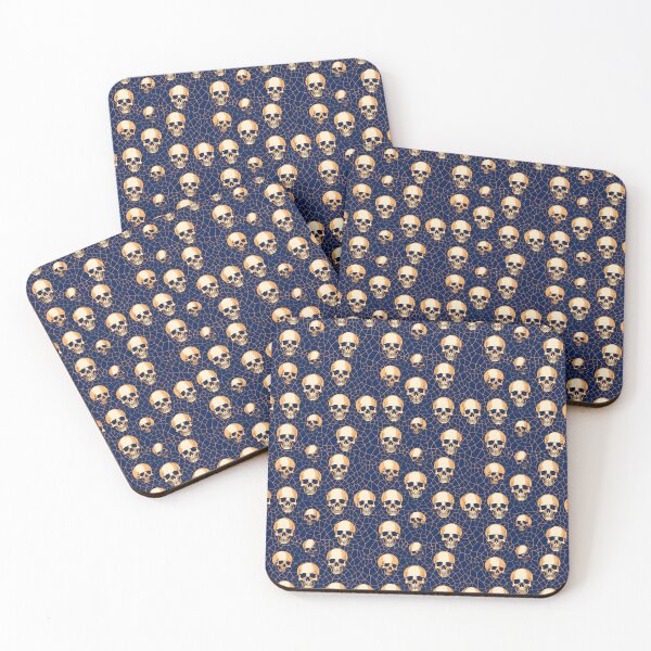 Item preview, Royal Blue & Peach Skulls Composite Overlay Pattern #5 designed and sold by ARTficiallyAnon.