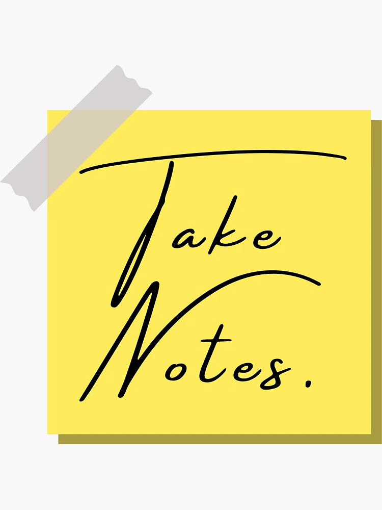 Take Notes Sticker for Sale by Comsworth