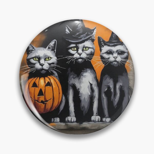 Artikelvorschau, Halloween-Katzen mit Gast entworfen und verkauft von RobbyGenzArt.